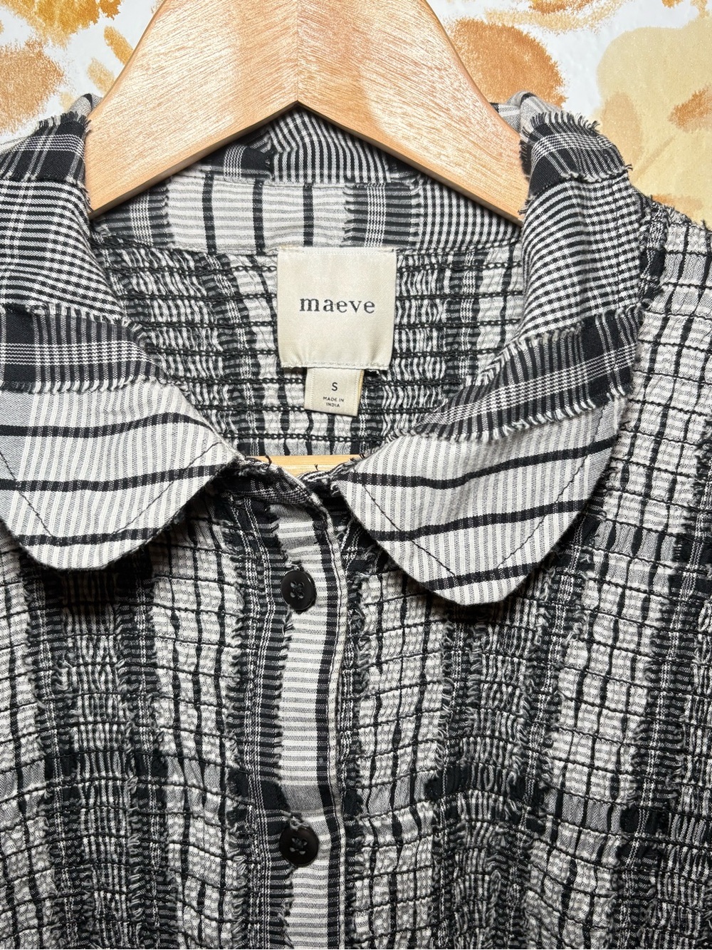 Anthropologie Maeve Plaid Midi Dress | Cottagecore Academia Button Front Dress - Picture 3 of 9